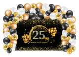25th Anniversary Party Decoration Kit with Backdrop & Balloons