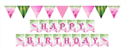 One In A Melon Theme Birthday Party Banner for Decoration