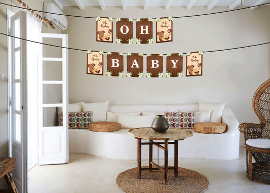 Oh Baby Party Banner for Decoration