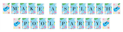 Pool Party Birthday Banner for Decoration