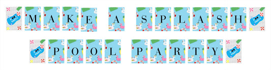 Pool Party Birthday Banner for Decoration