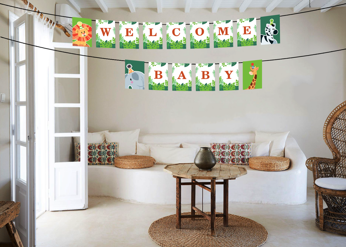 Jungle Theme Birthday Party Banner for Decoration