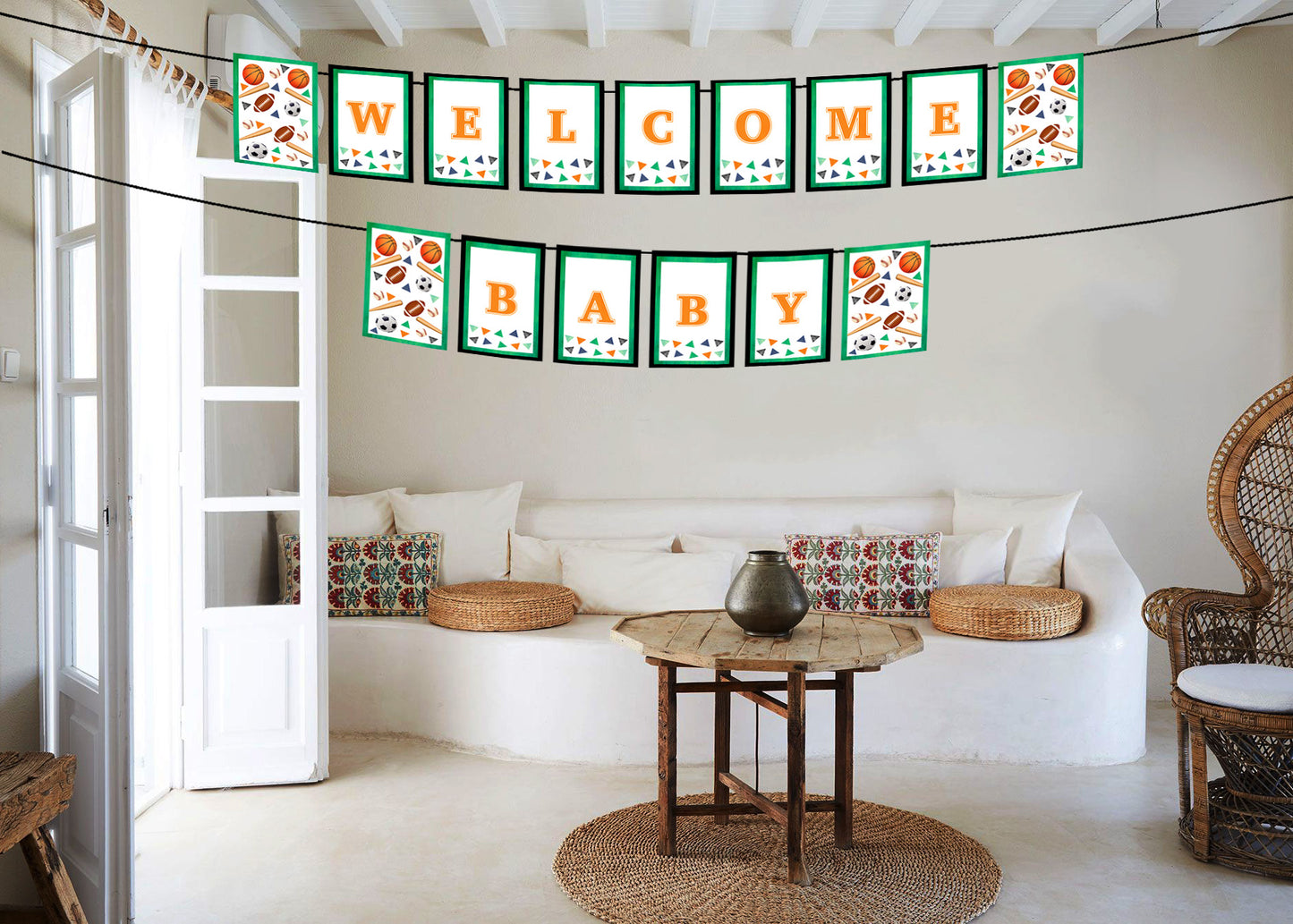 Sports  Theme Birthday Party Banner for Decoration