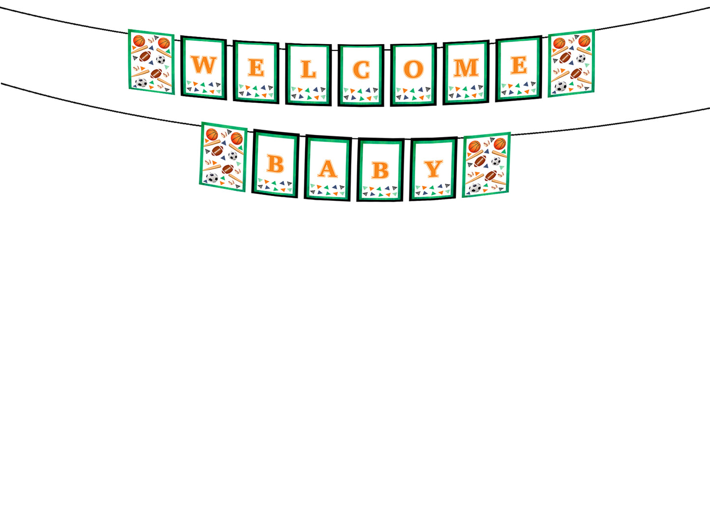 Sports  Theme Birthday Party Banner for Decoration