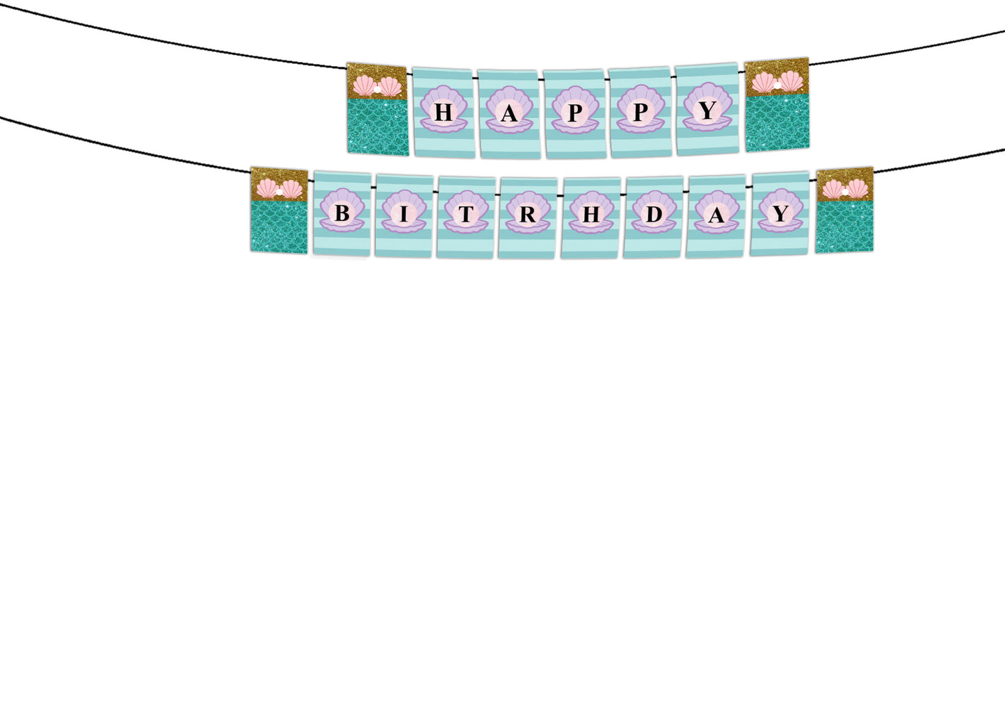 Mermaid Theme Birthday Party Banner for Decoration