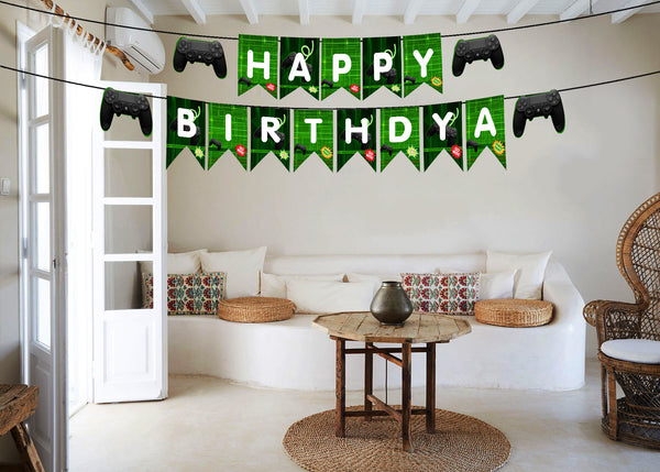 Gaming Theme Birthday Party Banner for Decoration
