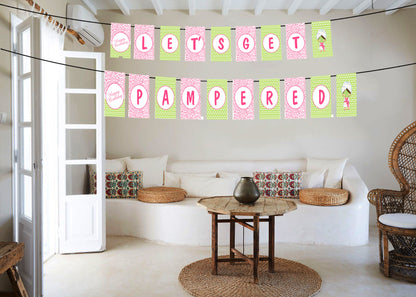 Spa Theme Birthday Party Banner for Decoration