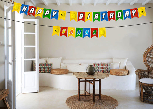 Lego Theme Birthday Party Banner for Decoration