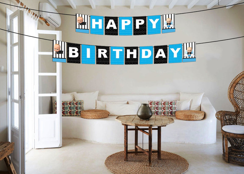 Personalized Boss Baby Banner For Birthday Decoration I Happy Birthday Banner