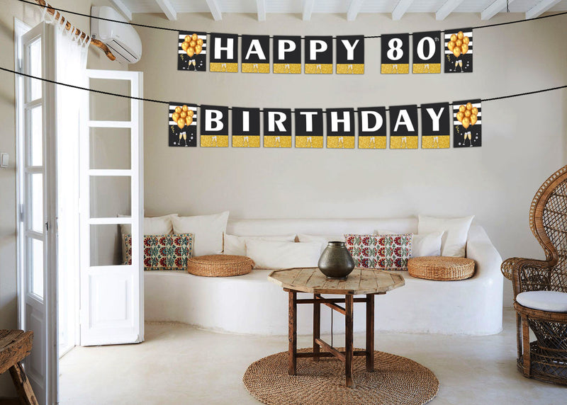 80th Birthday Party Banner for Decoration