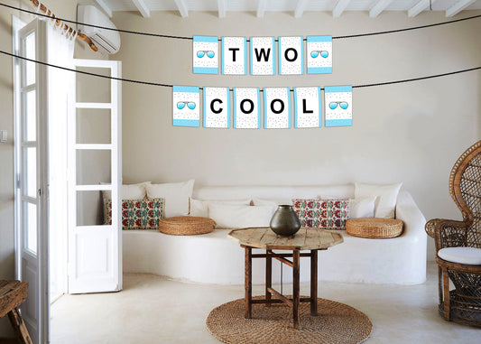 Two Cool Boys  Second Birthday Banner For Decoration