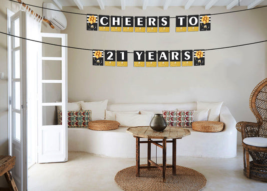 21st Birthday Party Banner for Decoration