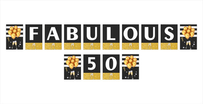50th Birthday Party Banner for Decoration