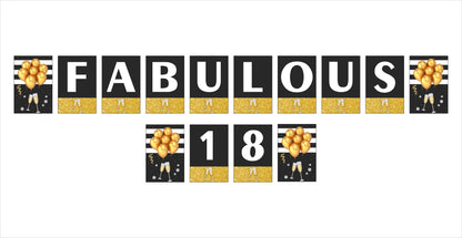 18th Birthday Party Banner for Decoration