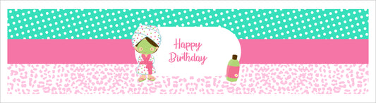 Spa Theme Birthday Party Water Bottle Labels
