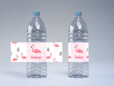 Flamingo Theme Birthday Party Water Bottle Labels