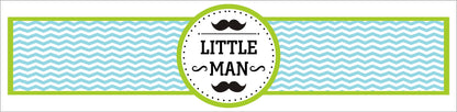 Little Man Theme Water Bottle Labels