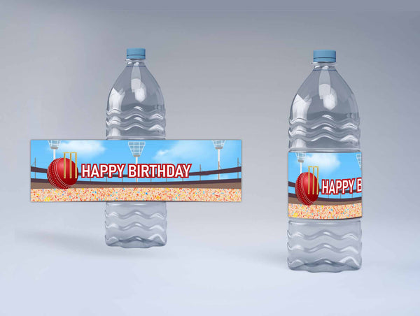 Cricket Theme Birthday Party Water Bottle Labels