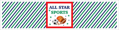 Sports  Theme Water Bottle Labels  