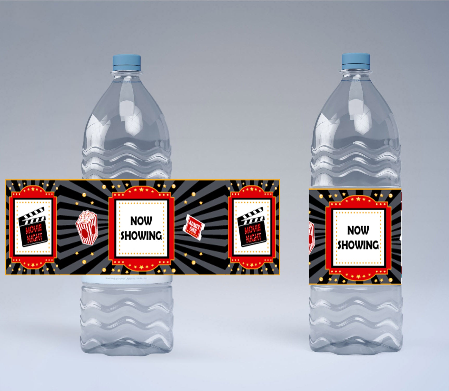 Buy Movie Night Theme Water Bottle Labels | Party Supplies