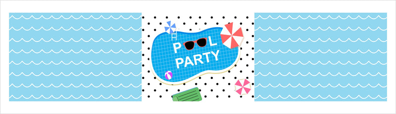 Pool Party Birthday Water Bottle Labels  
