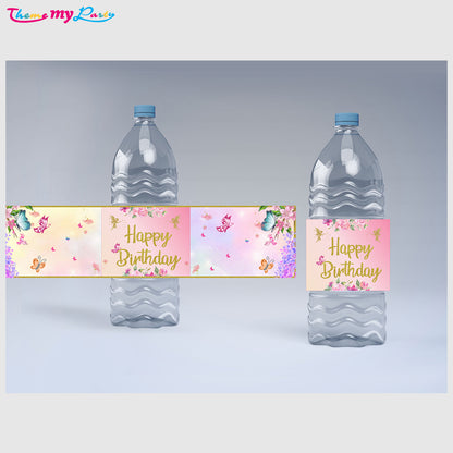 Butterflies & Fairies Theme Water Bottle Labels