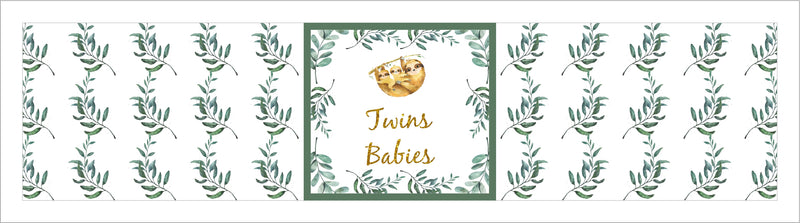 Twins Baby Birthday Party Water Bottle Labels