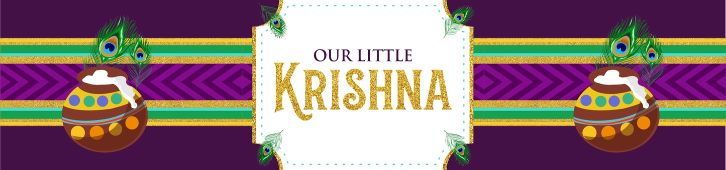 "Little Krishna" - Birthday Party Water Bottle Sticker Labels ( Set Of 10)