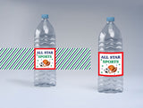 Sports  Theme Water Bottle Labels  