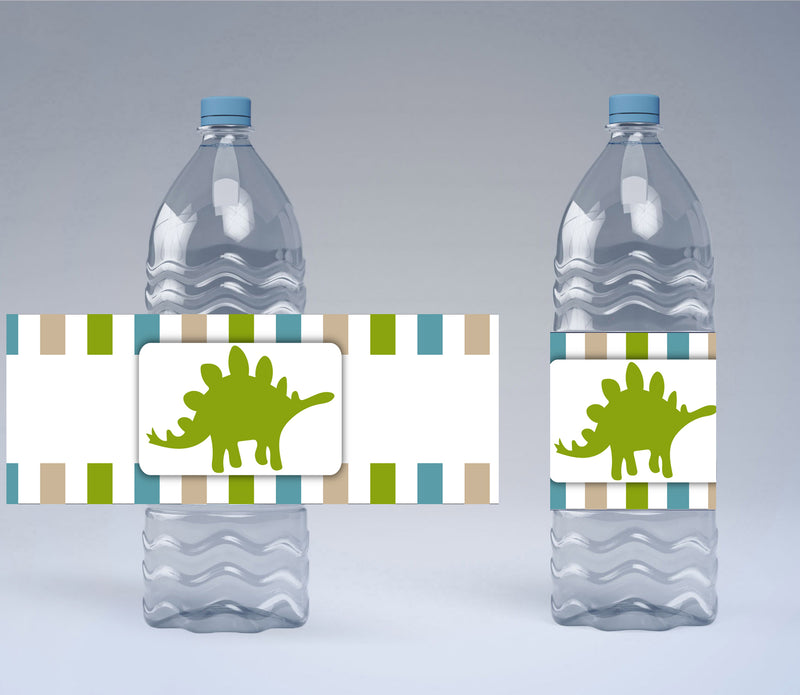 DINOSAUR THEME WATER BOTTLE LABELS