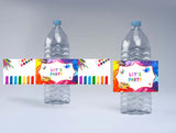 Art and Paint Theme Birthday Party Water Bottle Labels