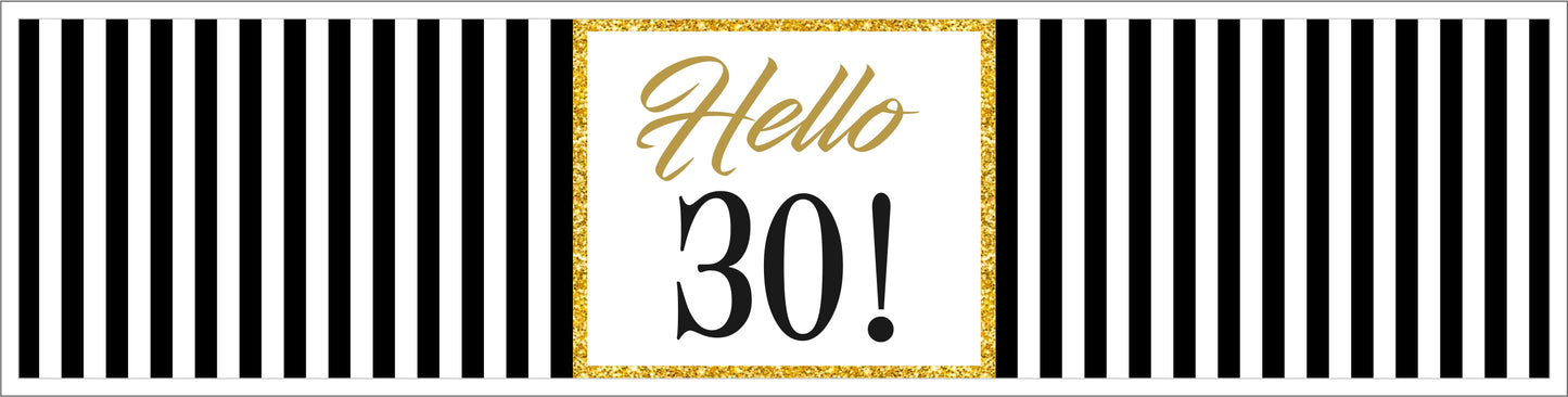 30th Birthday Water Bottle Labels  
