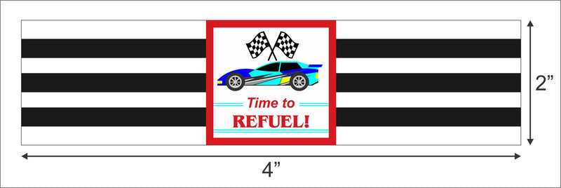Cars Theme Water Bottle Labels