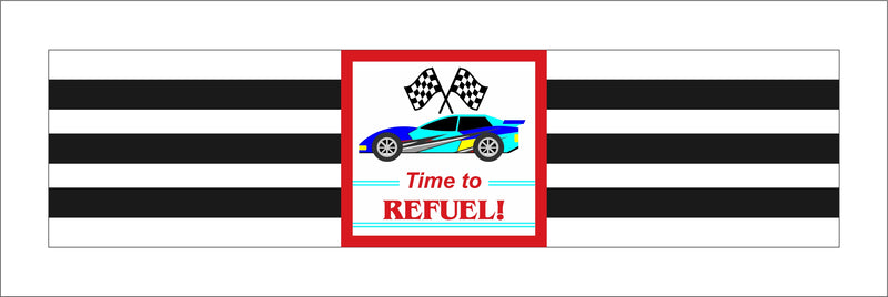 Cars Theme Water Bottle Labels