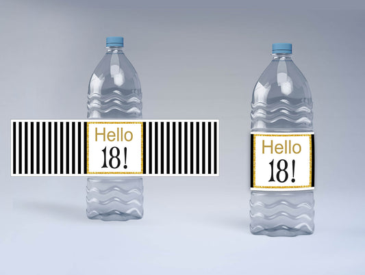 18th Birthday Water Bottle Labels  
