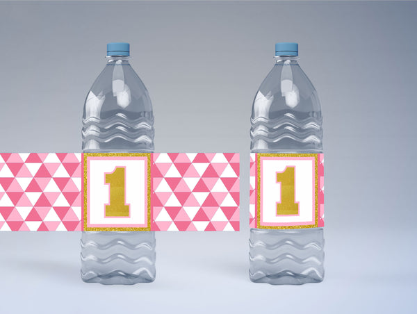 One Is Fun First Birthday Theme Water Bottle Labels