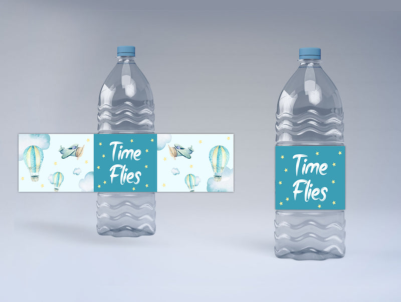 Airplane Party Theme Water Bottle Labels