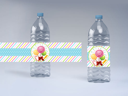 Candyland Theme Water Bottle Labels