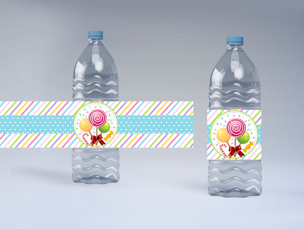 Candyland Theme Water Bottle Labels