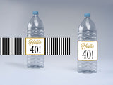 40th Birthday Water Bottle Labels  