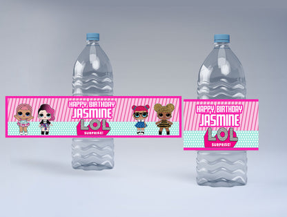 LOL Party Theme Birthday Party Water Bottle Labels