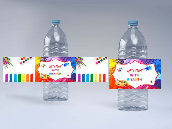 Art and Paint Theme Birthday Party Water Bottle Labels
