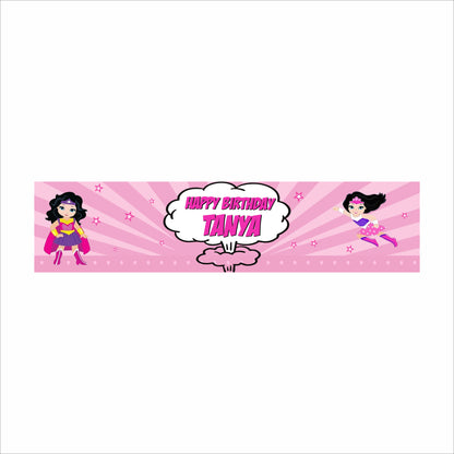 Super Girl Theme Birthday Party Water Bottle Labels