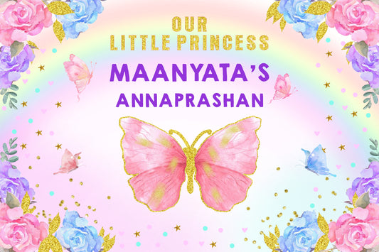 Personalize Annaprashan Birthday Backdrop Banner