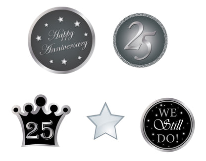 25th Anniversary Party Cake Topper/Cake Decoration Kit