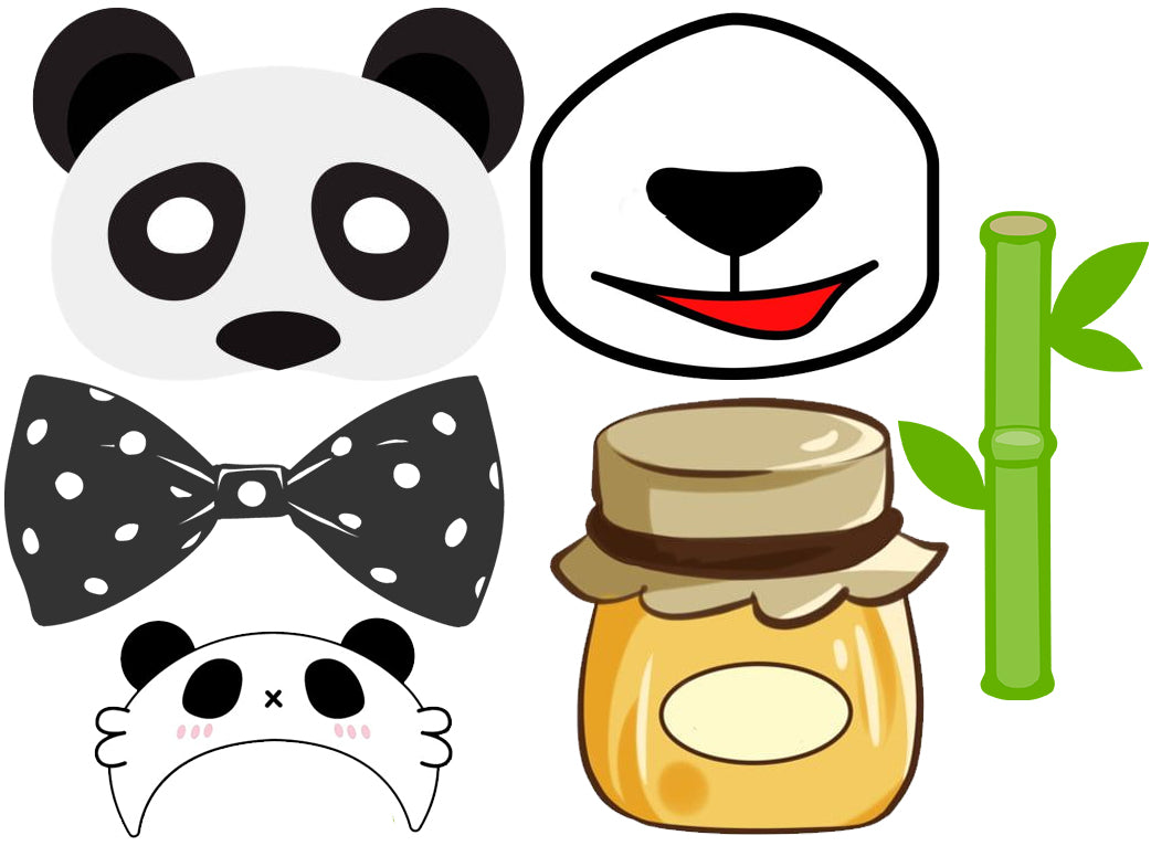 Panda Theme Birthday Party Photo Booth Props Kit