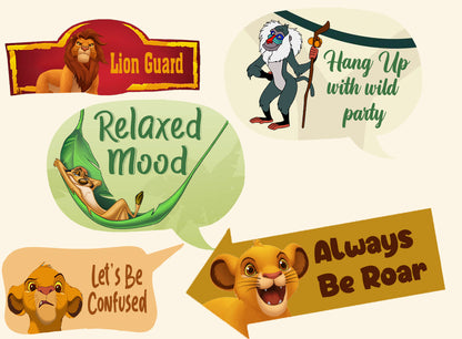 The Lion King Theme Birthday Party Photo Booth Props Kit