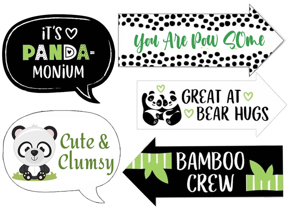 Panda Theme Birthday Party Photo Booth Props Kit