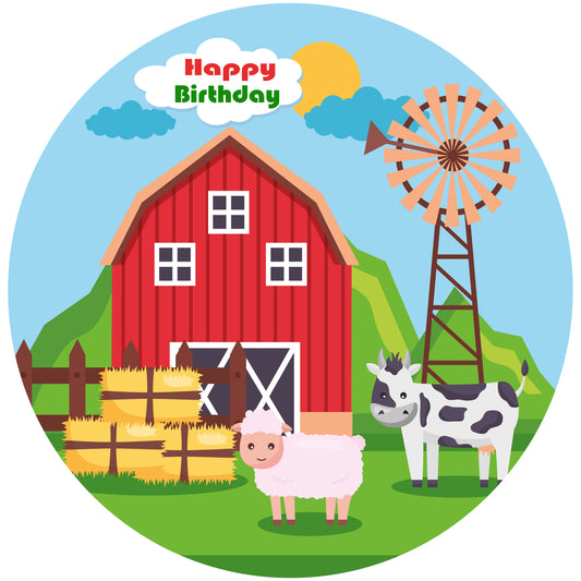 Farm Animals Theme Birthday Party Backdrop