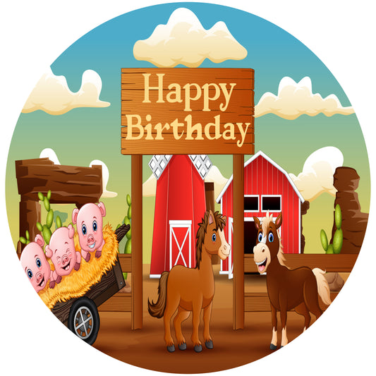 Farm Animals Theme Birthday Party Backdrop